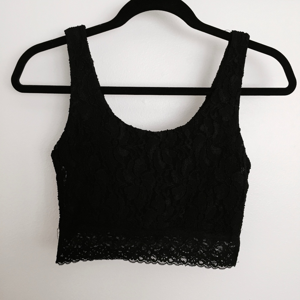 Black Lace Crop Top